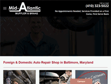 Tablet Screenshot of midatlanticmufflerandbrake.com